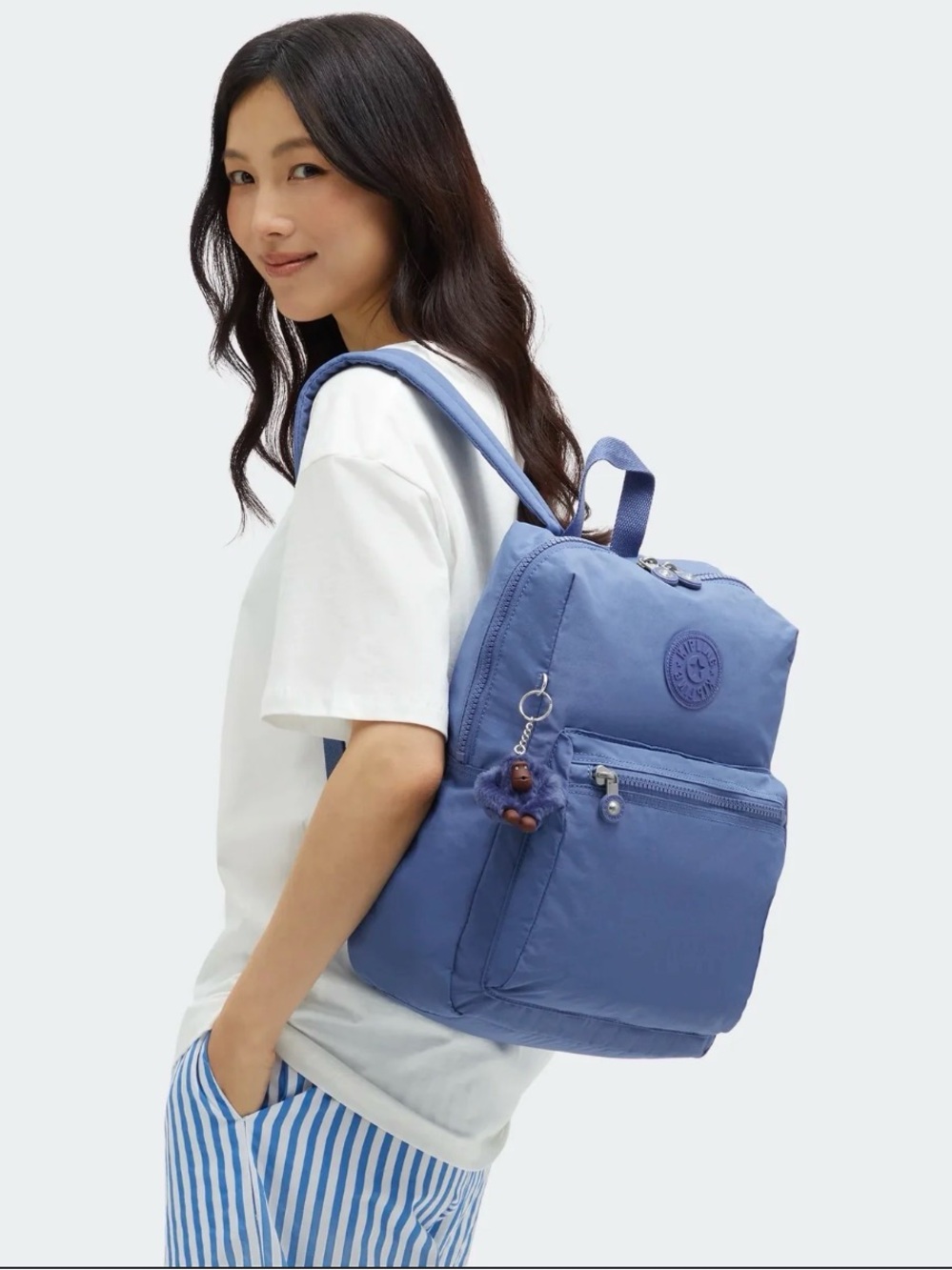 Kipling Rylie Backpack Classic Indigo Nylon Travel School Daypack NWT